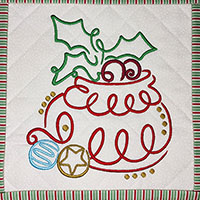 Swirly Santa Bag Embroidery Design 